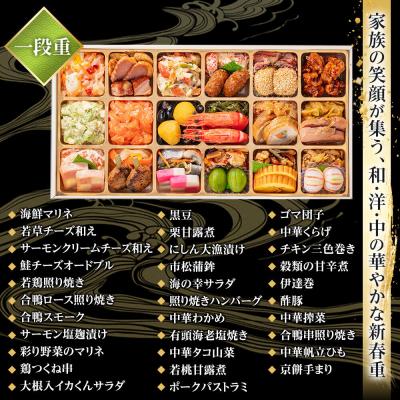 ふるさと納税 大府市 玉清屋 生おせち 新春オードブル 和洋中一段重 29品(3〜5人前) 冷蔵 おせち 2027 人気 |  | 02