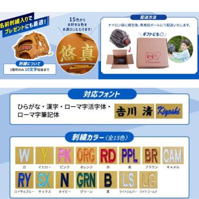 ふるさと納税 三宅町 子ども 用 少年 少女 軟式 野球 グローブ ( 刺繍 入り ) 【 吉川清商店　bro's 】_3