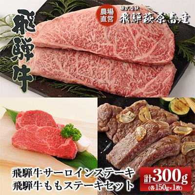 ふるさと納税 下呂市 [冷凍]飛騨牛サーロイン・ももステーキセット(各150g×1枚)計2枚[22-5]