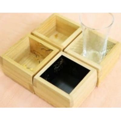 ふるさと納税 古賀市 [増田桐箱店]福ますます箔押し版4種酒枡セット(桜・花火・金魚・クロスの酒枡セット)