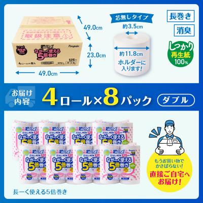 ふるさと納税 富士市 160ロール相当 ペンギン トイレットペーパー ダブル 5倍巻き 再生紙  [sf002-148] |  | 02