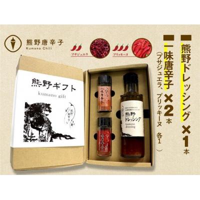 ふるさと納税 熊野市 [テレビで紹介されました]熊野唐辛子ギフト8 一味唐辛子(プサジュエラ・プリッキーヌ)+ドレッシング