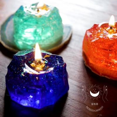 ふるさと納税 江府町 星取県キャンドル星降るミニキャンドル　ブルー【夜空】/　金木犀の香　神秘　癒し　1点もの　春の柚　 |  | 02