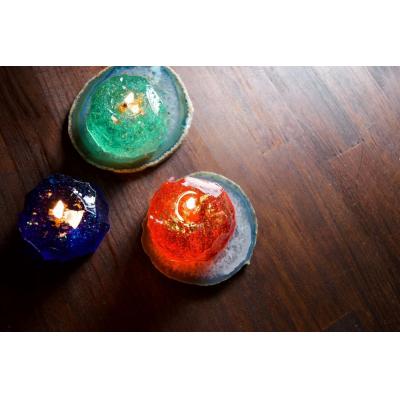 ふるさと納税 江府町 星取県キャンドル星降るミニキャンドル　グリーン【山空】/　金木犀の香　神秘　癒し　1点もの　春の柚　 |  | 02