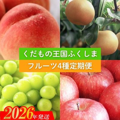 ふるさと納税 福島市 フルーツ4種 定期便 桃 梨 ぶどう りんご[2026年発送 先行受付]No.2339