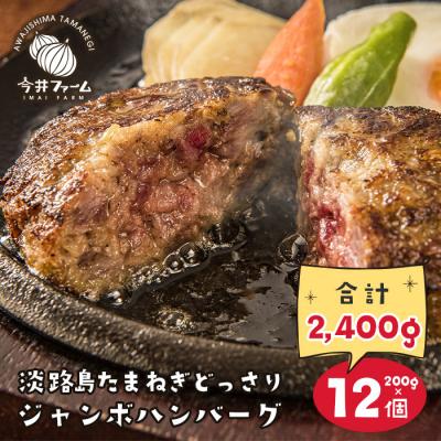 ふるさと納税 淡路市 淡路島たまねぎどっさりジャンボハンバーグ 200g×12個　ai01763
