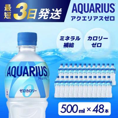 ふるさと納税 三原市 アクエリアスゼロ PET 500ml×48本(24本×2ケース) [014-021]
