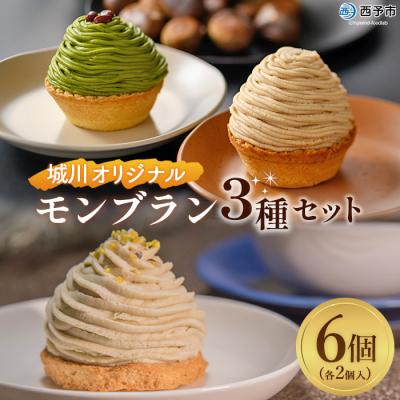 ふるさと納税 西予市 &lt;城川オリジナルモンブラン3種セット(計6個入)&gt; スイーツ お菓子 マロン 和栗 国産 西予市