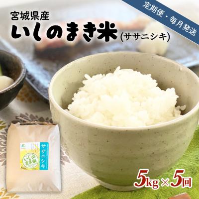 ふるさと納税 石巻市 [定期便5回・毎月発送]宮城県いしのまき産米「ササニシキ」5kg×5回(精米)石巻市 お米 米 定期