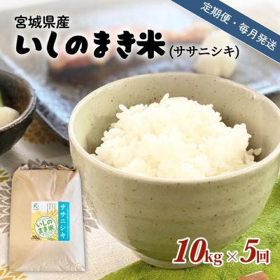 ふるさと納税 石巻市 [定期便5回・毎月発送]宮城県いしのまき産米「ササニシキ」10kg×5回(精米) 石巻市 お米 米