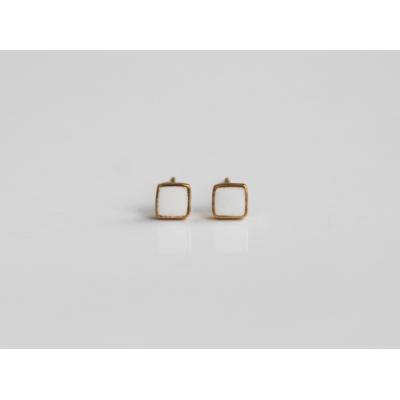 ふるさと納税 北本市 K18七宝ピアス・ホワイト Kenichi Kondo