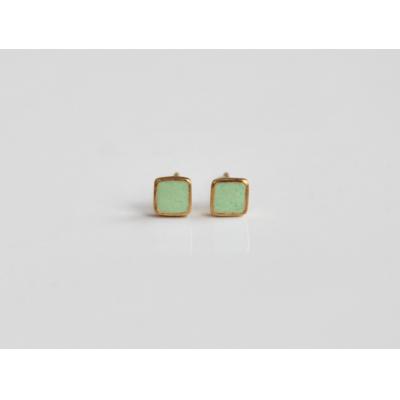 ふるさと納税 北本市 K18七宝ピアス・ミントグリーン Kenichi Kondo