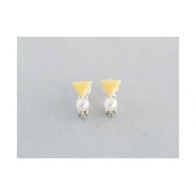 ふるさと納税 北本市 Kenichi Kondo パール付き七宝イヤリング・三角