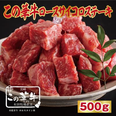 ふるさと納税 高原町 有田牧場直送 薬剤不使用 この華牛サイコロステーキ500g