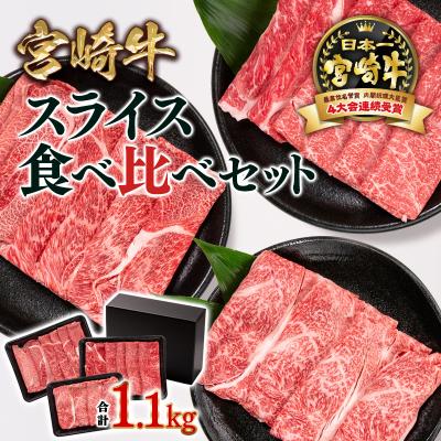 ふるさと納税 西都市 [1.1kg]宮崎牛スライス3種食べ比べ内閣総理大臣賞連続受賞![2781]