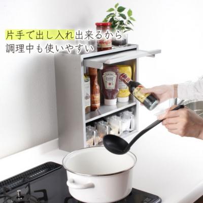 ふるさと納税 三条市 〔川口工器〕ヘアライン風 ステンレス製 スパイスラック 4杯【041S008】の画像