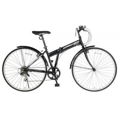 ふるさと納税 春日井市 700C6スピード折りたたみクロスバイク 色:ブラック 自転車 サイクリング アウトドア 折りたたみ