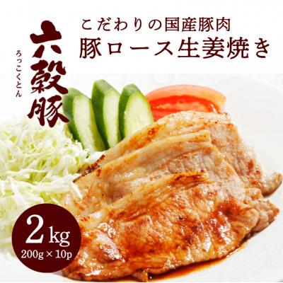 ふるさと納税 三原市 瀬戸内六穀豚 豚ロースしょうが焼き用 200g×10P入り(2kg) [052-001]