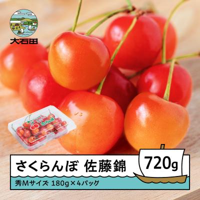 ふるさと納税 大石田町 さくらんぼ 佐藤錦 秀Mサイズ 約720g(180g×4パック)フードパック 2025年産 山形県産
