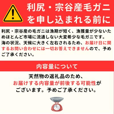 ふるさと納税 利尻町 [2025年2月中旬出荷開始]利尻・宗谷産冷凍ボイル毛蟹650g前後×2尾[No5888-0767] |  | 01