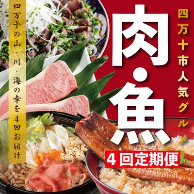 ふるさと納税 四万十市 [4ヵ月連続定期便]四万十市人気魚介&amp;お肉返礼品 R6
