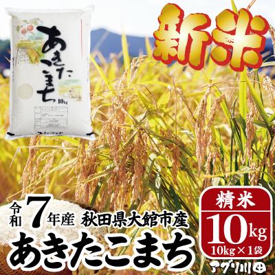 ふるさと納税 大館市 [新米]令和7年産ホタルが舞う清らかな環境で育ったあきたこまち10kg(10kg×1袋)