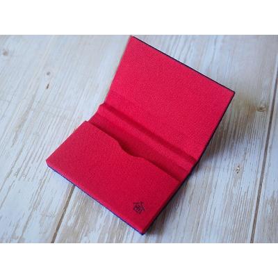 ふるさと納税 宗像市 博多織 名刺入れ 格子柄・瑠璃色【数寄屋】_AS1236-00 |  | 02