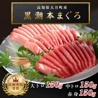 ふるさと納税 大月町 [高知県産 養殖本マグロ]450g 3種(大トロ 中トロ 赤身)小分け柵 急速冷凍