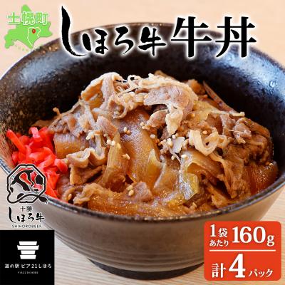 ふるさと納税 士幌町 北海道 道の駅 しほろ牛 牛丼の具 160g×4パック 牛肉と野菜の旨味 十勝 士幌[L45]