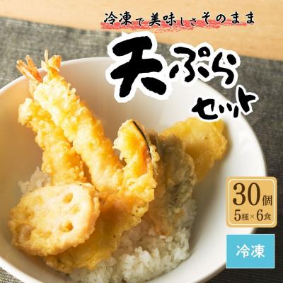 ふるさと納税 南相馬市 天ぷらセット 冷凍 30個セット5種×6食分 | てんぷら 天丼 天重 天ぷらそば [01034]