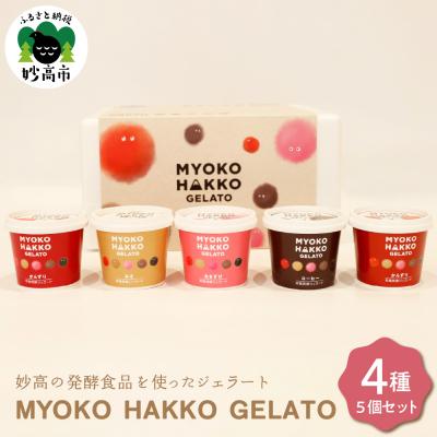 ふるさと納税 妙高市 新潟県妙高発酵ジェラート5個セット(かんずり、みそ、あまざけ、コーヒー)