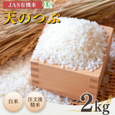 ふるさと納税 南相馬市 [先行予約]JAS有機米 天のつぶ 白米 2kg 令和7年産 [53870-002-01]