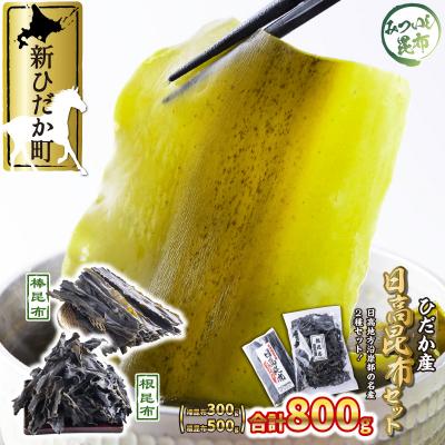 ふるさと納税 新ひだか町 日高昆布 棒昆布300&amp;根昆布500 計800gセット