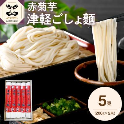 ふるさと納税 五所川原市 うどん 乾麺 200g×5束 2人前×5 赤菊芋 青森 五所川原[ 菊芋うどん きくいも 10人前]