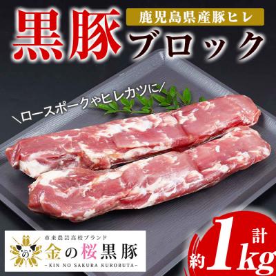 ふるさと納税 いちき串木野市 金の桜黒豚ヒレブロック(約1kg)&lt;90日以内配送&gt;