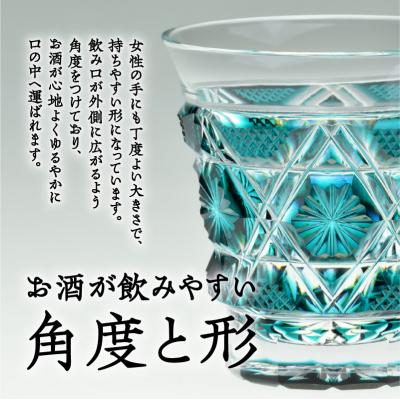ふるさと納税 鹿児島市 島津薩摩切子　冷酒グラス cut01 藍　K010-006_1 |  | 01