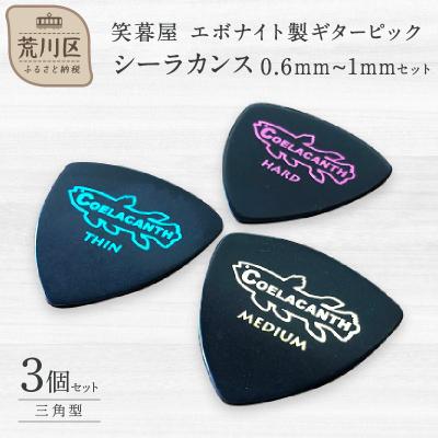 ふるさと納税 荒川区 笑暮屋 ギターピック『シーラカンス』0.6mm-1mmセット(三角型)[007-009]