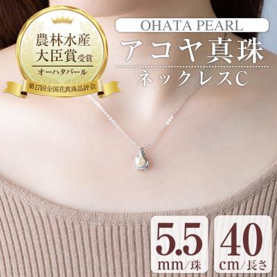 ふるさと納税 佐伯市 アコヤ真珠 ネックレスC (5.5mm珠・チェーン40cm) | 