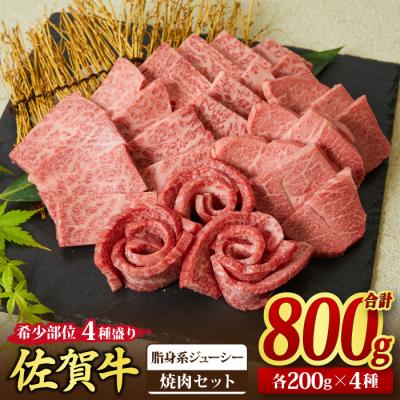 ふるさと納税 神埼市 佐賀牛 希少部位 焼肉4点盛り合せ 800g(200gx4種)[脂身系ジューシー](H085144)