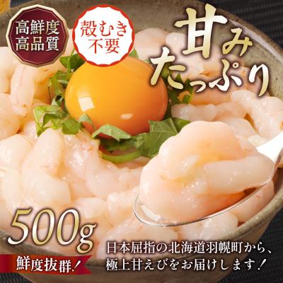 ふるさと納税 羽幌町 北海道羽幌産 冷凍むき甘えび 500g |  | 01