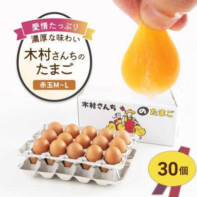 ふるさと納税 古賀市 木村さんちのたまご 赤玉30個 (M〜L)