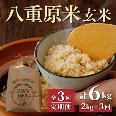 ふるさと納税 東御市 令和8年新米受付[3回定期便]八重原米2kg(2kg×1袋)玄米※2026年10月以降発送|笹屋農園