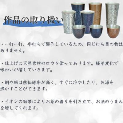 ふるさと納税 三条市 鎚起銅器 スリムタンブラー パイソン・白銀(はくぎん)【132S003】の画像