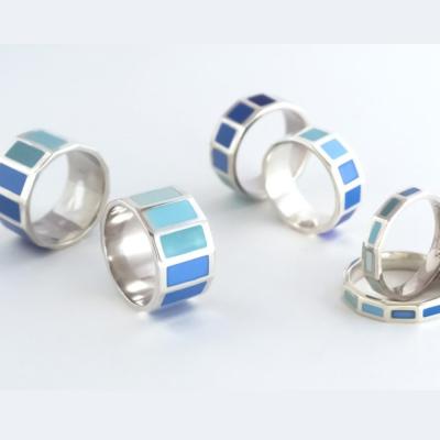 ふるさと納税 荒川区 七宝焼 エターナルリング Sサイズ ジュエリー(ブルー系)【004-006-1】_1