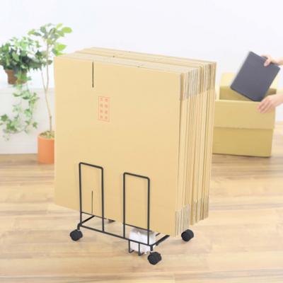 ふるさと納税 三条市 ダンボール片づけラック 奥行きワイド ブラック キャスター付 [川口工器] 