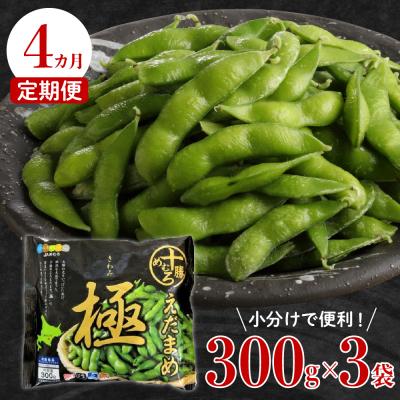 ふるさと納税 芽室町 [4ヵ月定期便]北海道十勝芽室町 えだまめ「極」 300g × 3袋 me003-087-t4c