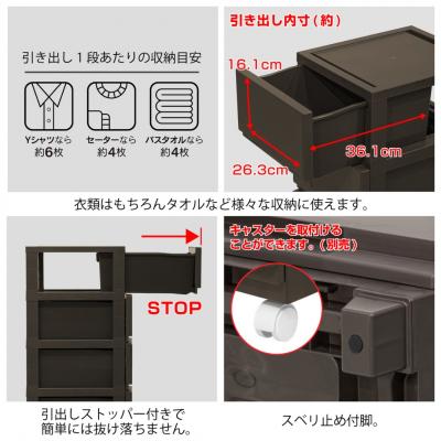 ふるさと納税 三条市 デコニーシーヴォ 3段 ダークブラウン チェスト 収納ボックス 衣装ケース【011S139】 |  | 02