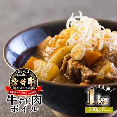 ふるさと納税 高原町 [数量限定]宮崎牛 牛すじ(ボイル)1kg(500g×2) mi-705