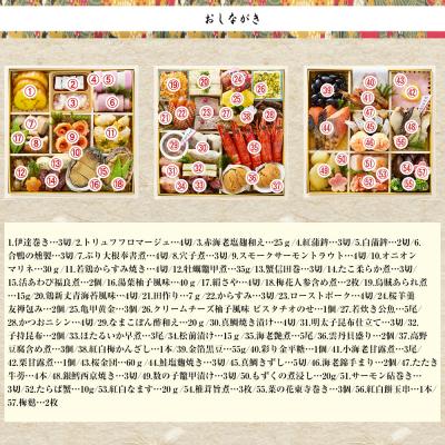 ふるさと納税 京都市 【京都祇園 華舞】三段冷蔵おせち「富の舞」約4〜5人前|本格料亭おせち 豪華 華やか 贅沢 大人気 |  | 02