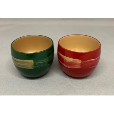 ふるさと納税 湯沢市 川連漆器 起き上るぐい呑みペア(2入)[H6403]